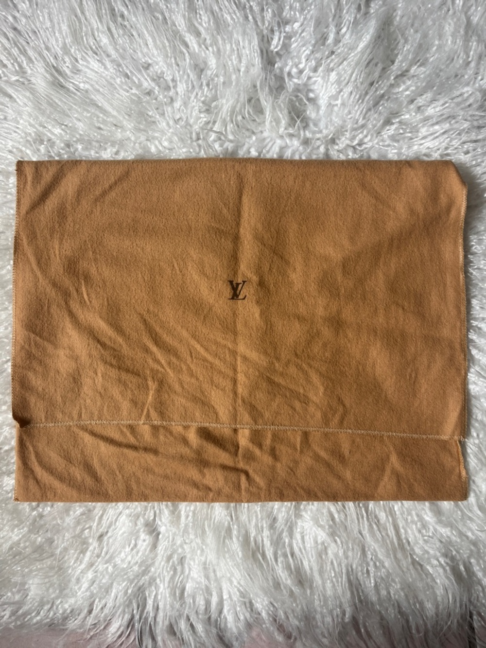 Louis Vuitton Tan Cotton Dust Cover with Center LV Logo